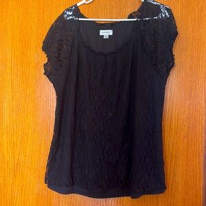 Black lacy top